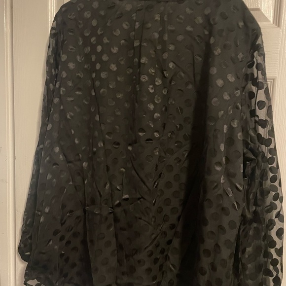 Talbots Bubble black tunic with sheer sleeves - Picture 3 of 5